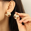 304 Stainless Steel Enamel Stud Earrings EJEW-S254-02B-G-1