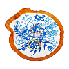 Flower Printed Natural Shell Jewelry Plates AJEW-WH0796-37-1