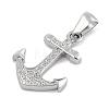 304 Stainless Steel Micro Pave Cubic Zirconia Pendants STAS-D112-03P-07-2