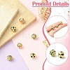 6Pcs 3 Styles Round Brass Micro Pave Cubic Zirconia Beads KK-CJ0003-49-3