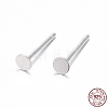 925 Sterling Silver Flat Pad  Stud Earring Findings STER-K167-045B-S-8