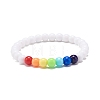 2Pcs 2 Colors Acrylic Round Beaded Stretch Bracelets Set for Kids BJEW-JB08555-02-4