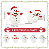 20Pcs 5 Colors Snowman Christmas Theme Food Grade Eco-Friendly Silicone Beads SIL-CP0001-05-2