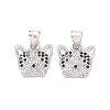 Brass Micro Pave Cubic Zirconia Charms ZIRC-C004-01P-2