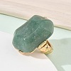 Natural Green Aventurine & Alloy Finger Rings for Women RJEW-G375-01G-02-3