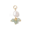 Natural Gemstone & Cultured Freshwater Pearl Pendants PALLOY-JF05142-01-3