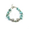 Synthetic Turquoise Chip & Alloy Beaded Bracelets for Women YV2517-1-2