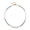 Natural Gemstone & Natural Pearl & Glass Seed Beaded Necklaces for Women NJEW-JN05094-5