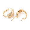 Brass Micro Pave Clear Cubic Zirconia Hoop Earrings EJEW-A107-05E-KCG-2