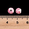 Floral Printed Porcelain Beads X-PORC-Q201-6mm-3-4