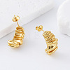 Irregular 304 Stainless Steel Twisted Stud Earrings for Women FC7299-2