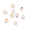 Plating Metal Enlaced Acrylic Beads PACR-CW0001-01-12