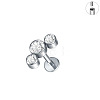 G23 Titanium Micro Pave Clear Cubic Zirconia Cartilage Earrings WG0DE3D-38-1