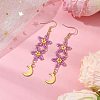 Star Glass Seed Beaded Dangle Earrings for Women EJEW-MZ00206-05-2