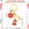 Alloy Enamel Disc & Gramophone & Musical Note Pendant Decorations KEYC-YW00286-01-2