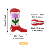 5Pcs Boot Baking Paint Glass Enamel  Beads LAMP-TADJ0001-08D-4