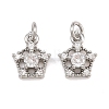 Brass Micro Pave Cubic Zirconia Charms CU-CBAA6E8-05P-02-1