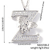 Brass Micro Pave Clear Cubic Zirconia Pendant Necklaces FS-WG7BC7F-15-1