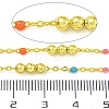 Brass Enamel Round Beaded Link Chain CHC-G022-07G-17-2