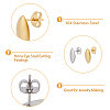 40Pcs 2 Colors 304 Stainless Steel Stud Earring Findings STAS-DC0014-87-4