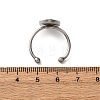 304 Stainless Steel Open Cuff Ring Components STAS-S134-01P-C01-3