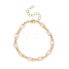 Natural Rose Quartz Round Beaded Bracelets for Women BJEW-JB12875-01-2