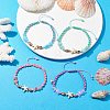 4Pcs Adjustable Synthetical Turquoise Starfish Braided Bead Bracelets BJEW-JB10225-2