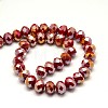 Electroplate Opaque Solid Color Crystal Glass Rondelle Beads Strands EGLA-F047A-04AB-3