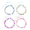 Adjustable Drawbench & Baking Paint Glass Round Braided Bead Bracelets for Women Men BJEW-JB13587-2
