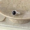 Brass with Black Agate Cuff Open Rings FS-WG4ACC0-05-1