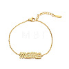 Mother's Day 304 Stainless Steel & Rhinestone Link Bracelets FS-WG743BF-03-1