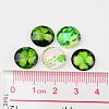 Half Round/Dome Four Leaf Clover Glass Cabochons X-GGLA-A002-12mm-CC-4