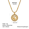 304 Stainless Steel Crystal Rhinestone Ring Pendant Necklaces WG906B2-07-1