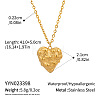 304 Stainless Steel Textured Love Heart Pendant Necklaces for Women ZO7901-2-2