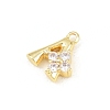 Brass Micro Pave Clear Cubic Zirconia Charms KK-Z151-18G-A-2