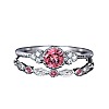 Alloy Micro Pave Cubic Zirconia Finger Rings for Women FS-WG2E042-03-2