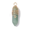Natural Mxied Gemstone Copper Wire Wrapped Pendants PALLOY-JF02675-01-4