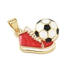 Football Theme Brass Enamel Pendants KK-A303-01C-G03-1