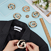 6Pcs Vortex Spiral Zinc Alloy Lapel Pins for Clothes JEWB-FG0001-78-3
