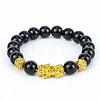 Pi Xiu & Natural Obsidian Round Beaded Stretch Bracelets for Women Men FL7660-1