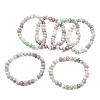 AB Color Faceted Rondelle Glass Beaded Stretch Bracelets for Women BJEW-PH01820-03-1