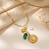 304 Stainless Steel & Resin & Plastic Pearl Pendant Necklaces WG9698C-01-3