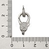 Brass Micro Pave Clear Cubic Zirconia Lobster Claw Clasps KK-A230-11P-3