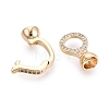 Brass Micro Pave Clear Cubic Zirconia Fold Over Clasps KK-Q074-15G-2