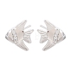 Brass Micro Pave Cubic Zirconia Stud Earrings EJEW-G471-27P-1