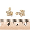Brass Micro Pave Clear Cubic Zirconia Charms KK-P355-06G-3