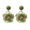 Chiffon & Resin & Plastic Dangle Stud Earrings WG34FFC-02-1