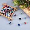 64Pcs 8 Colors Two-Tone Handmade Polymer Clay Disco Ball Beads RB-SW0001-01-15