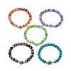 Round Dyed Synthetic Turquoise Beads Stretch Bracelets BJEW-JB10610-1