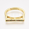 Adjustable Brass Micro Pave Cubic Zirconia Finger Rings RJEW-S044-034-2